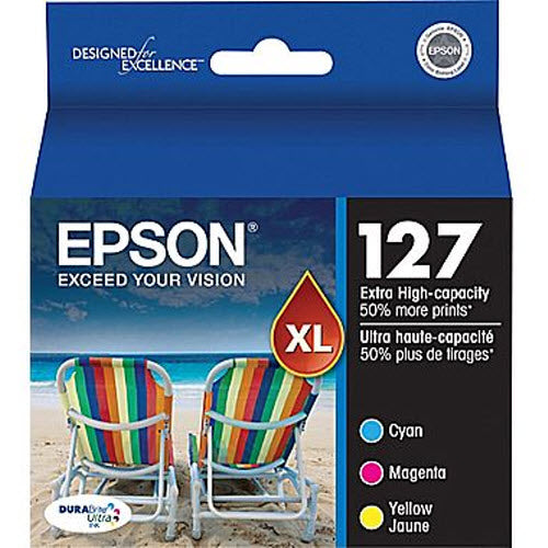 OEM Epson 127 3-Color Multipack (Cyan, Magenta, Yellow) Ink Cartridge (755 Pages)