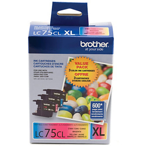 OEM Brother LC753PKS High Yield Cyan, Magenta, Yellow Ink Cartridges, 3 Pack