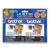 OEM Brother LC512PKS Black Ink Cartridges, 2 Pack (1,000 Pages)