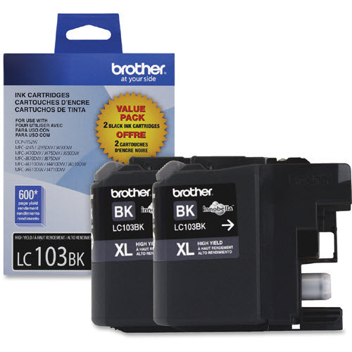 OEM Brother LC1032PKS High Yield Black Ink Cartridges (2 Pack)