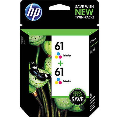 OEM HP 61 Tri-Color Ink Cartridge Twin Pack