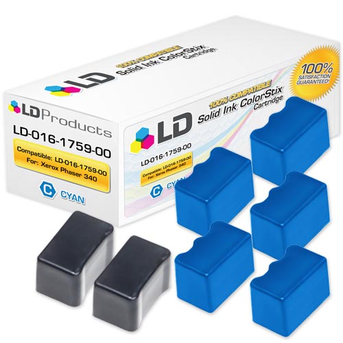 Compatible Xerox 016-1759-00 Solid Ink ColorStix Cartridge (5 Cyan, 2 Black)