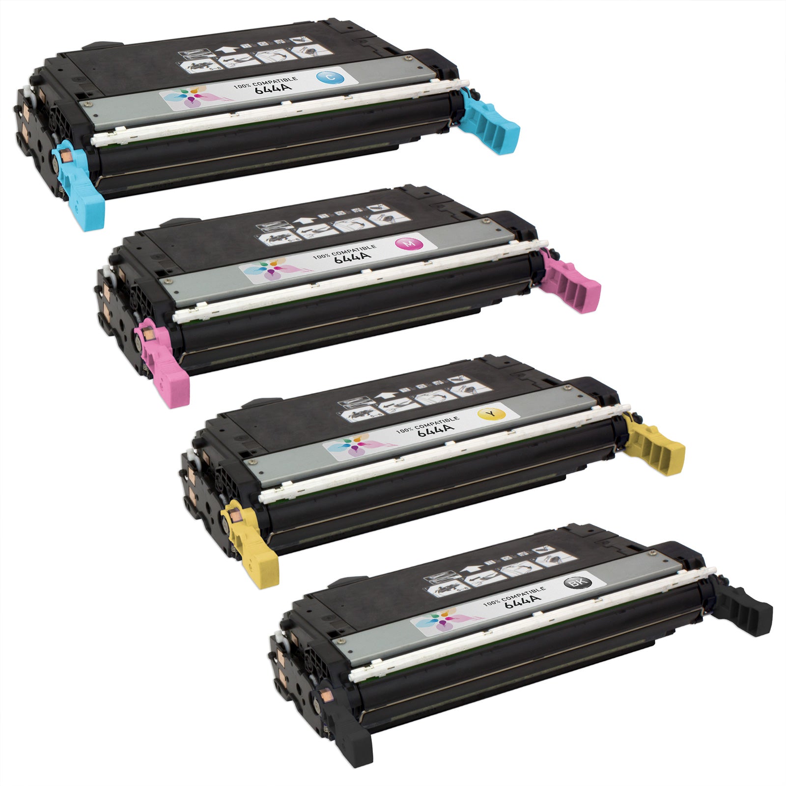 Set of 4 Remanufactured HP 644A Multi Toner Cartridges (24,000 Pages)