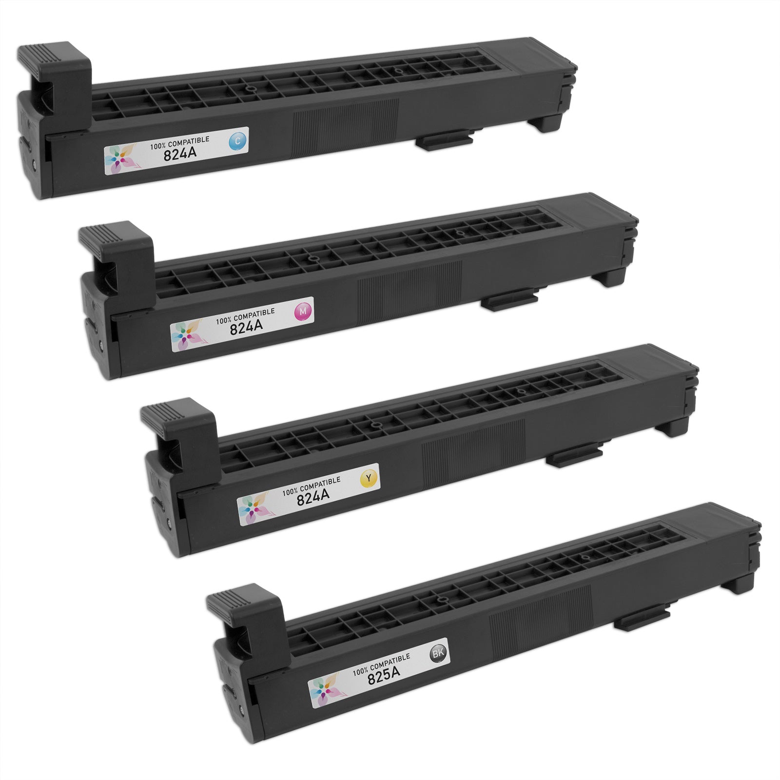 Set of 4 Remanufactured HP 824A Toners (Black, Cyan, Magenta, Yellow) (42,000 Pages)
