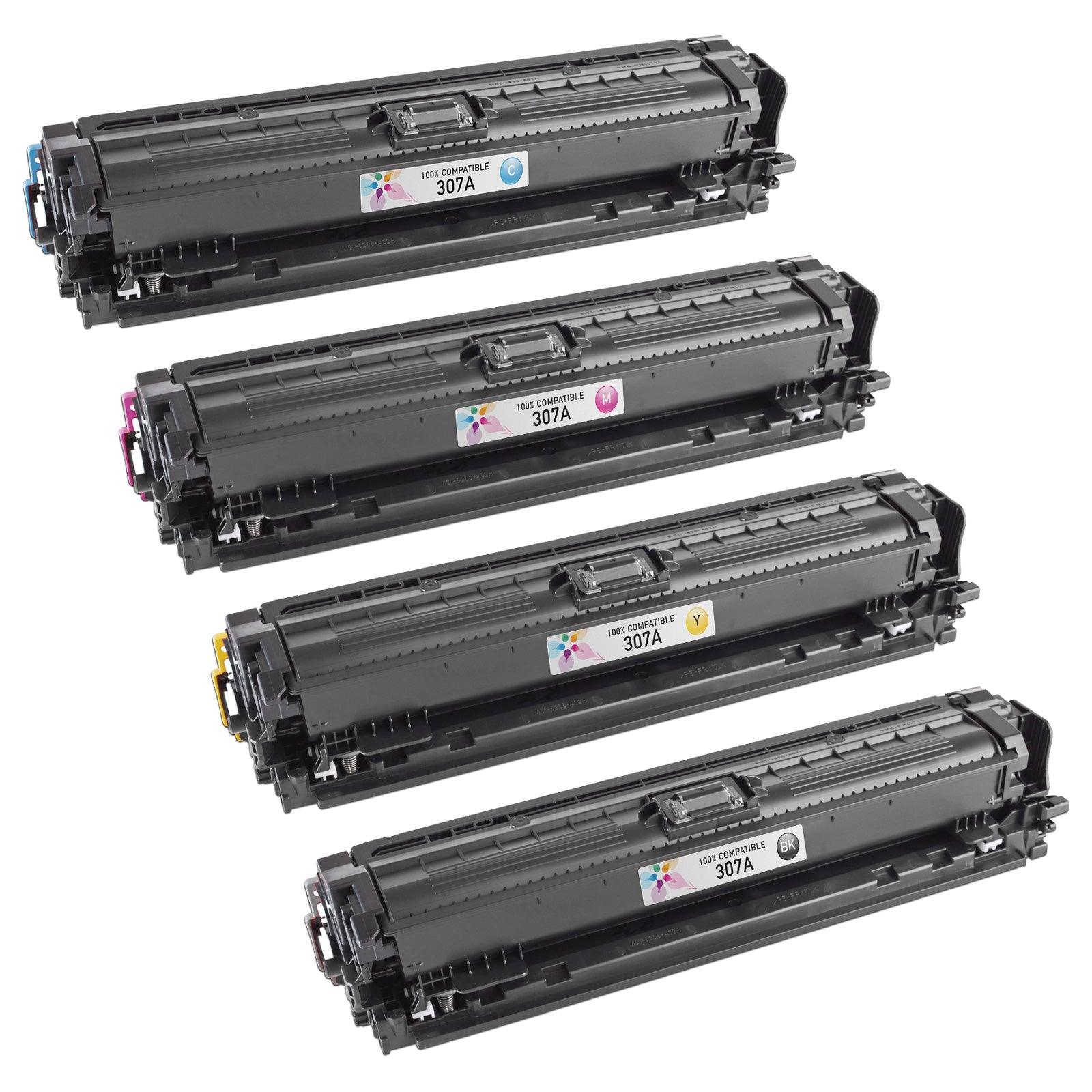 Set of 4 Remanufactured HP 307A Multi Toner Cartridges (14,300 Pages)