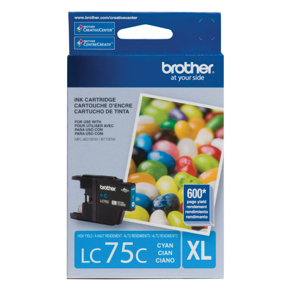 OEM Brother LC75C HY Cyan Ink Cartridge (600 Pages)