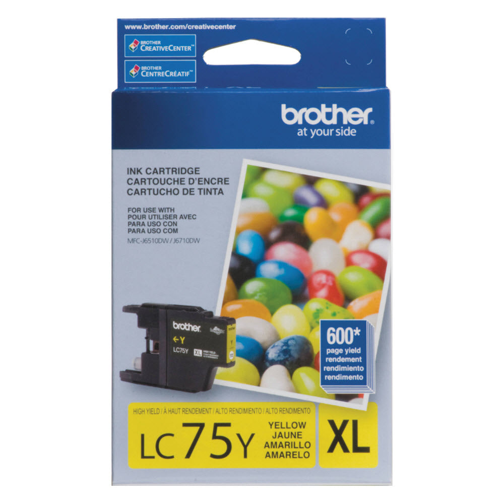 OEM Brother LC75Y Yellow Ink Cartridge (600 Pages)