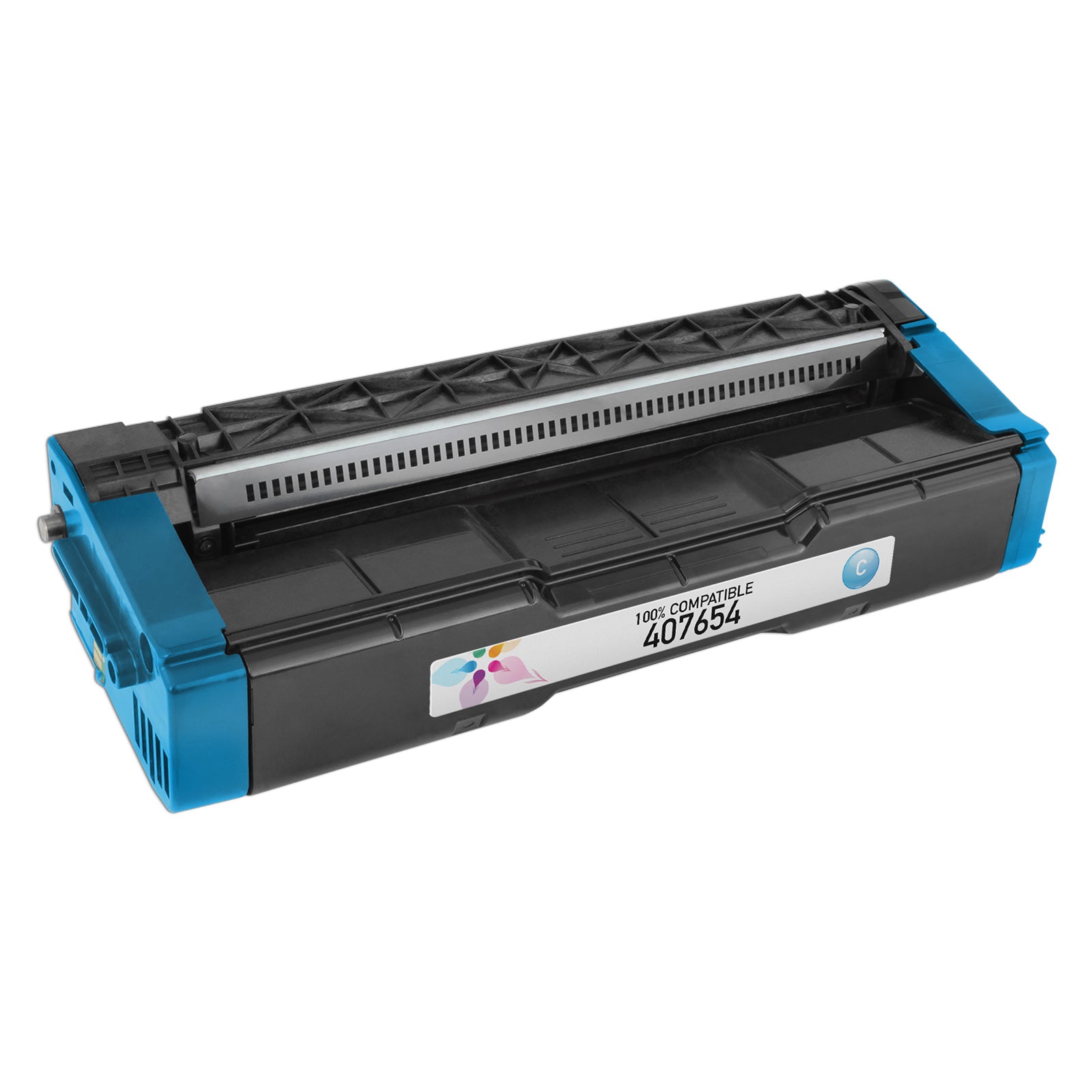 Compatible Ricoh 407654 Cyan Toner Cartridge (6,000 Pages)