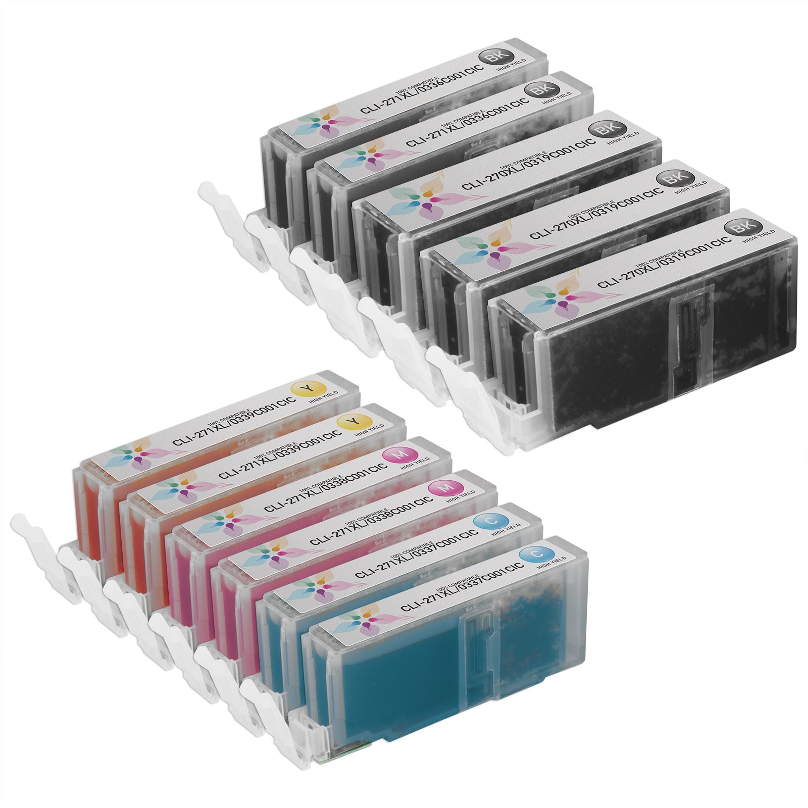 Set of 11 Compatible Canon PGI-270XL & CLI-271XL High Yield Ink Cartridges