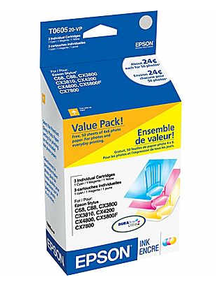 OEM Epson 60 3-Color Ink Cartridge Multipack (350 Pages)