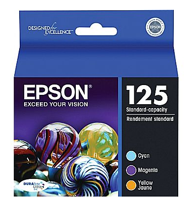 OEM Epson 125 3-Color Ink Cartridge Multipack (Cyan, Magenta, Yellow)