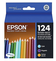 OEM Epson 124 3-Color Ink Cartridge Multipack (220 Pages)
