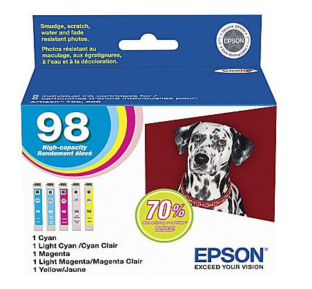 OEM Epson 98 High Yield 5-Color Ink Cartridge Multipack (855 Pages)