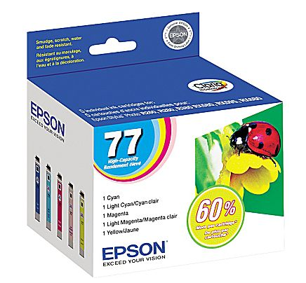 OEM Epson 77 5-Color Multipack Ink Cartridge (860 Pages)