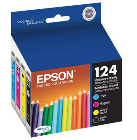 OEM Epson 124 4-Color Multipack Ink Cartridge (390 Pages)