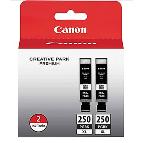 OEM Canon PGI-250XL Black Ink Cartridge 2-Pack (500 Pages)