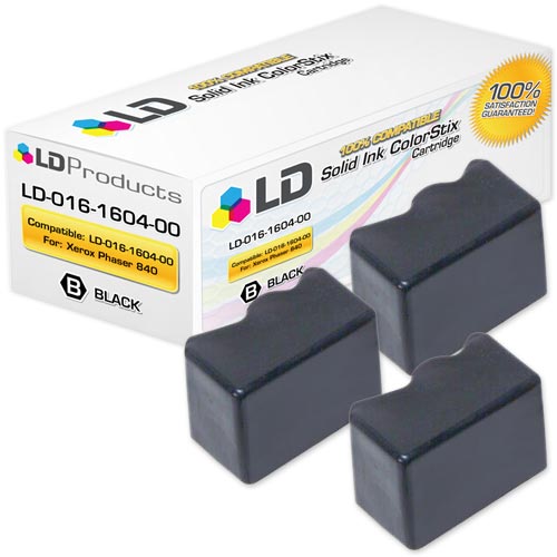 Compatible Xerox 016-1604-00 Black Solid Ink ColorStix Cartridge (3 Pack)