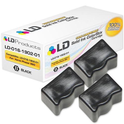 Compatible Xerox 016-1902-01 Black Solid Ink ColorStix II Cartridge (3 Pack)