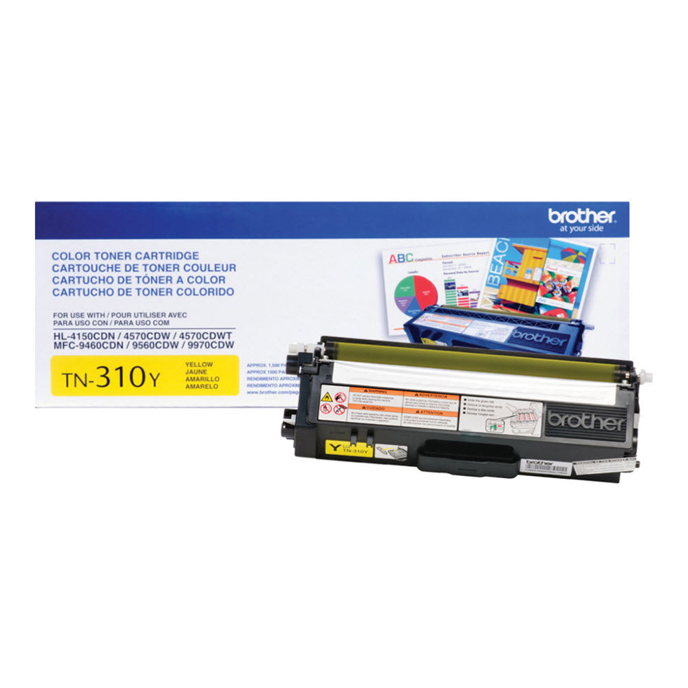 OEM Brother TN310Y Yellow Laser Toner Cartridge (1,500 Pages)