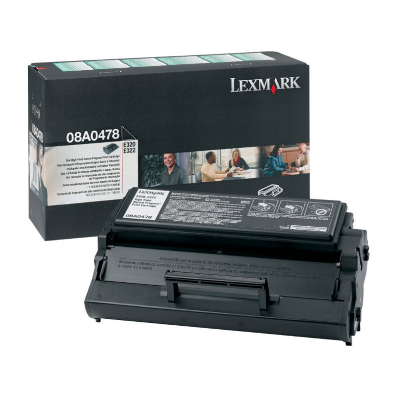 OEM Lexmark 08A0478 Black Laser Toner Cartridge (6,000 Pages)