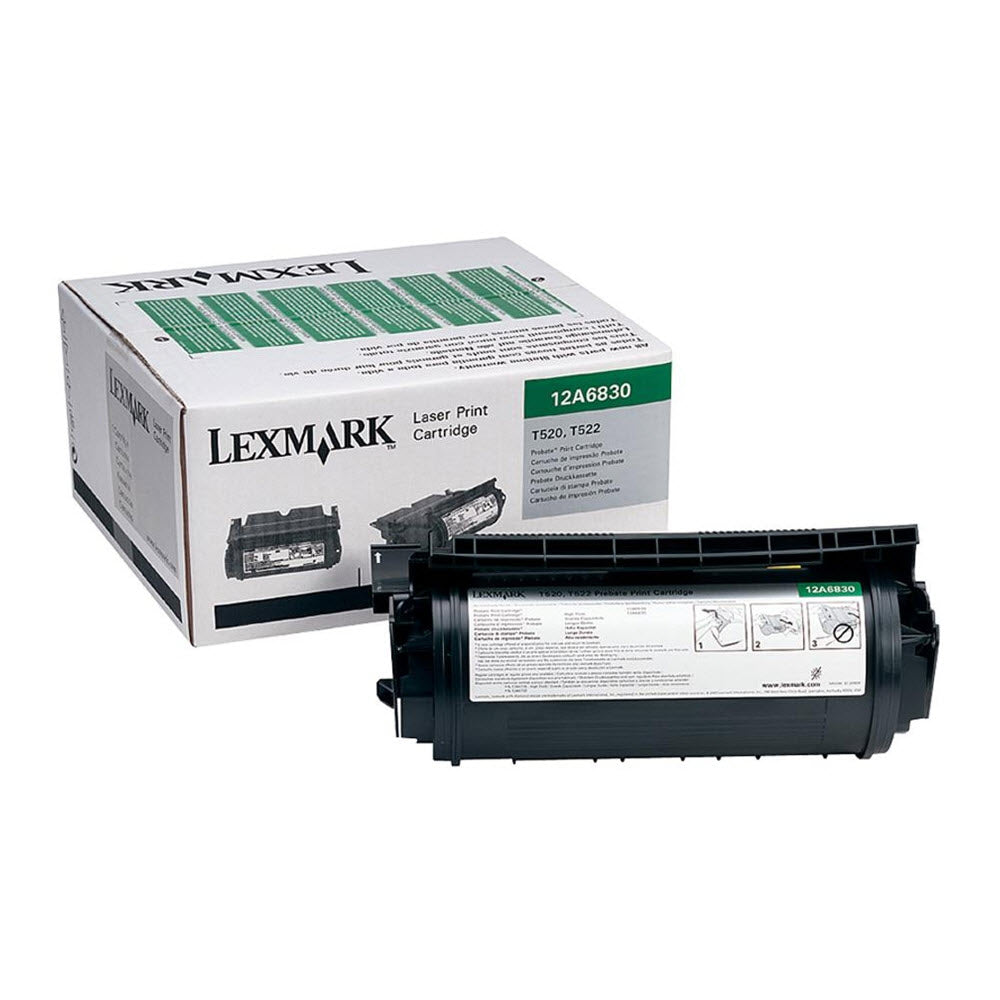 OEM Lexmark 12A6830 Black Laser Toner Cartridge (7,500 Pages)