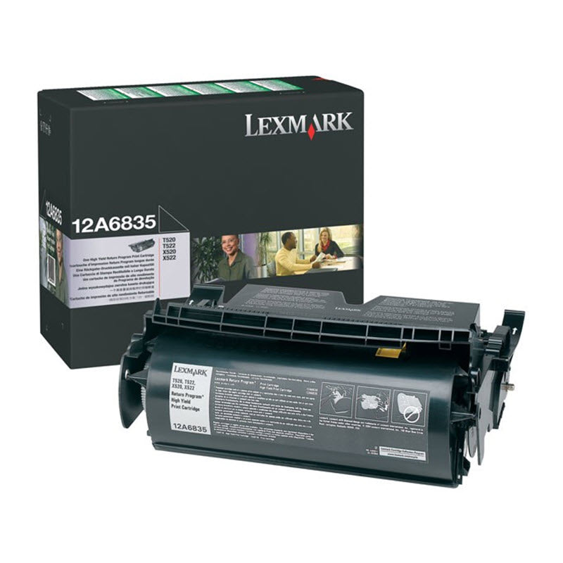 OEM Lexmark 12A6835 Black High Yield Laser Toner Cartridge (20,000 Pages)