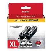 OEM Canon PGI-270XL Black Ink Cartridge Dual Pack (1,000 Pages)