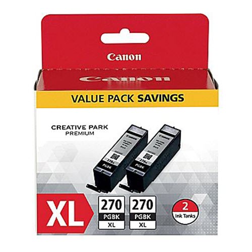 OEM Canon PGI-270XL Black Ink Cartridge Dual Pack (1,000 Pages)