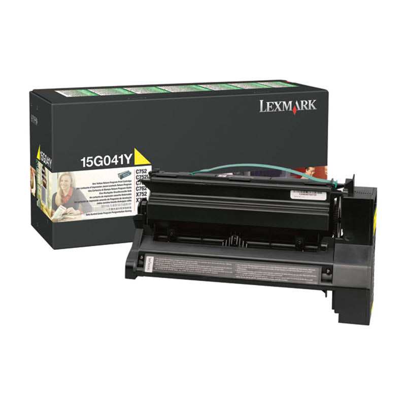 OEM Lexmark 15G041Y Yellow Laser Toner Cartridge (6,000 Pages)