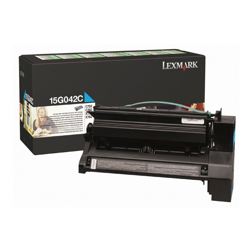 OEM Lexmark 15G042C High Yield Cyan Laser Toner Cartridge (15,000 Pages)