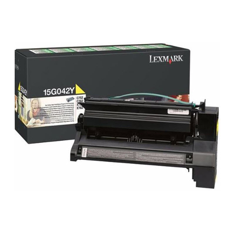 OEM Lexmark 15G042Y Yellow High Yield Laser Toner Cartridge (15,000 Pages)