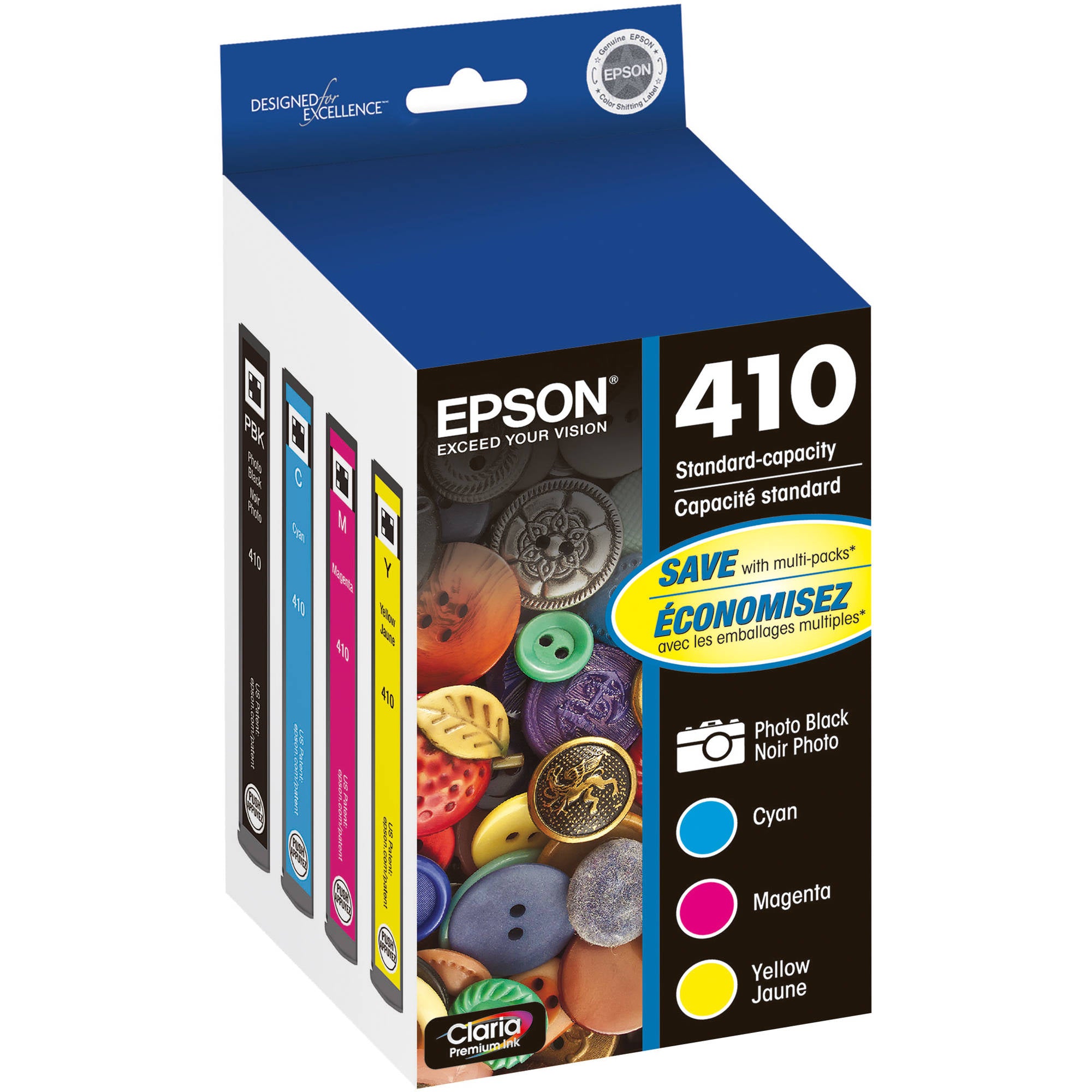 OEM Epson 410 4-Color Ink Cartridge Multipack