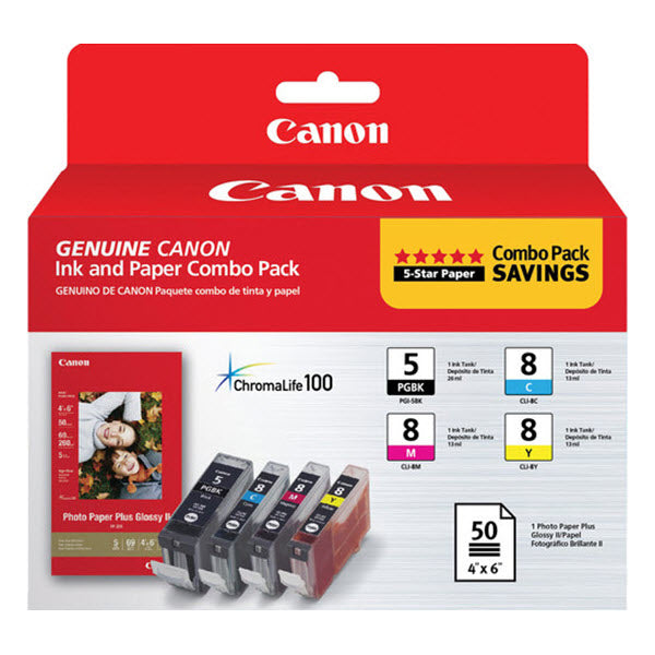 OEM Canon PGI-5/CLI-8 Set of 4 Ink Cartridges (Multi)