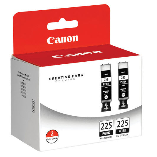 OEM Canon PGI-225 Black Ink Cartridge Twin Pack (680 Pages)
