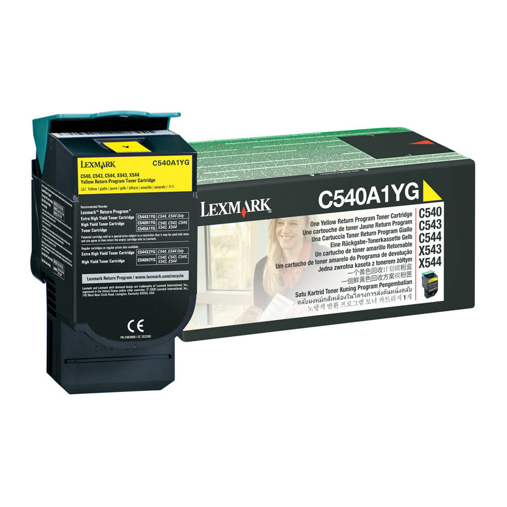 OEM Lexmark C540A1YG Yellow Laser Toner Cartridge (1,000 Pages)