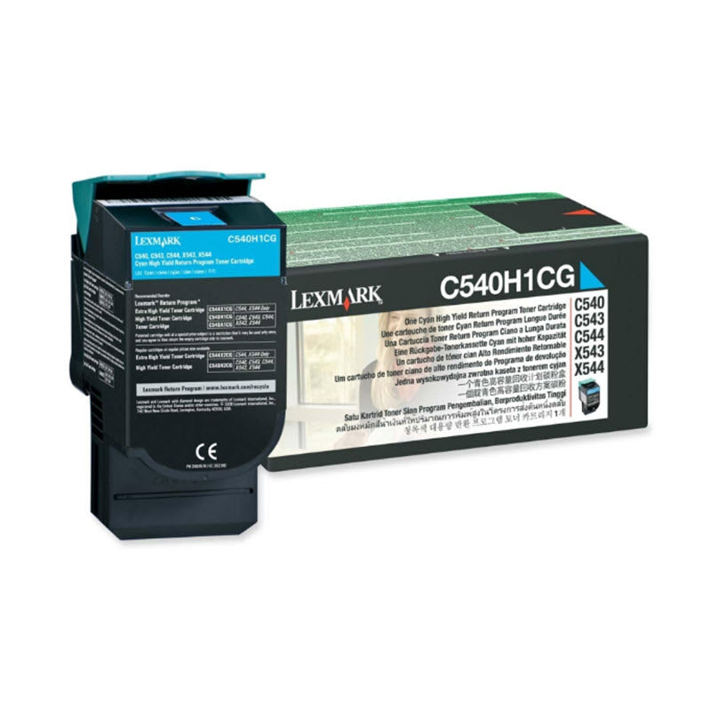 OEM Lexmark C540H1CG High Yield Cyan Laser Toner Cartridge (2,000 Pages)