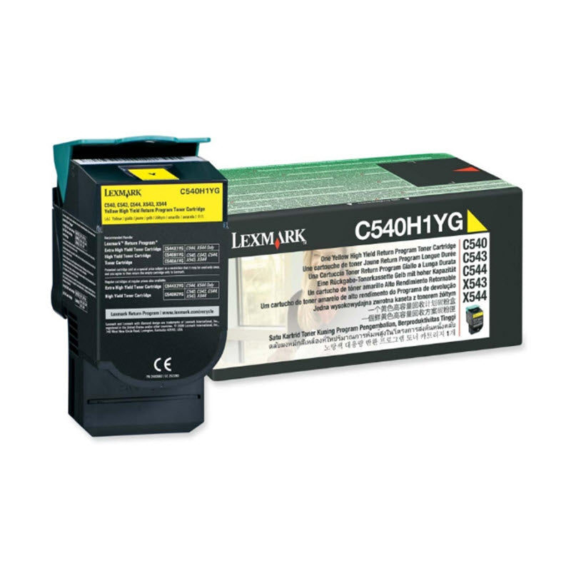 OEM Lexmark C540H1YG Yellow High Yield Laser Toner Cartridge (2,000 Pages)