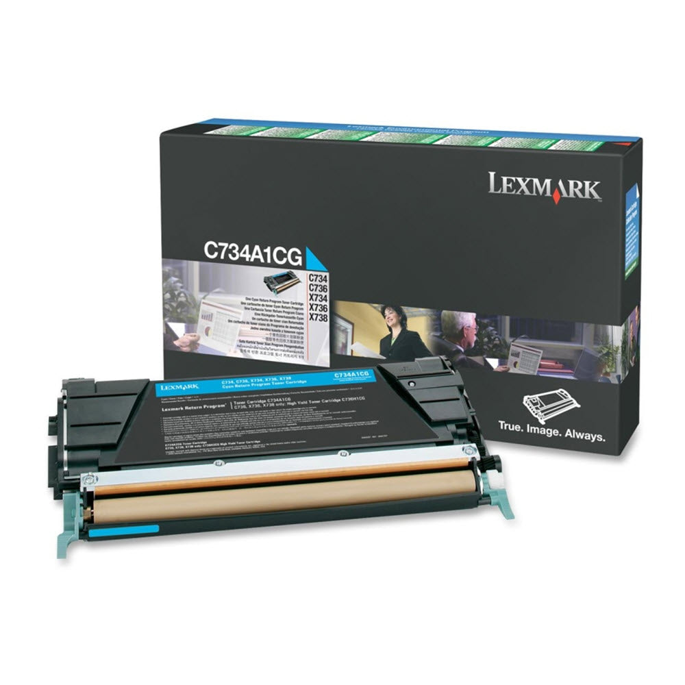 OEM Lexmark C734A1CG Cyan Laser Toner Cartridge (6,000 Pages)