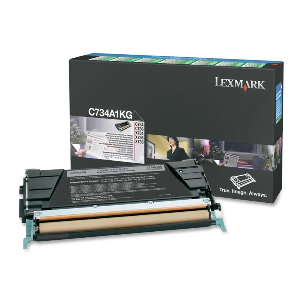 OEM Lexmark C734A1KG Black Laser Toner Cartridge (8,000 Pages)