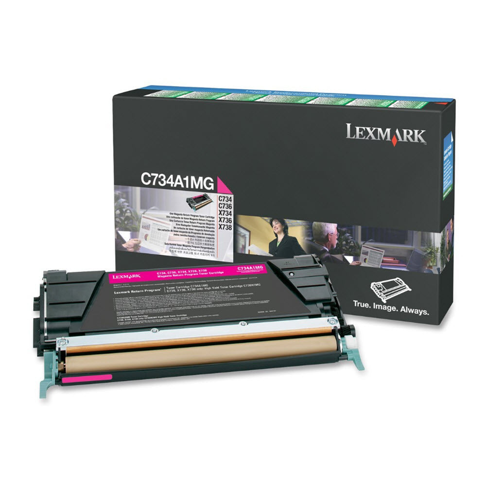 OEM Lexmark C734A1MG Magenta Laser Toner Cartridge (6,000 Pages)