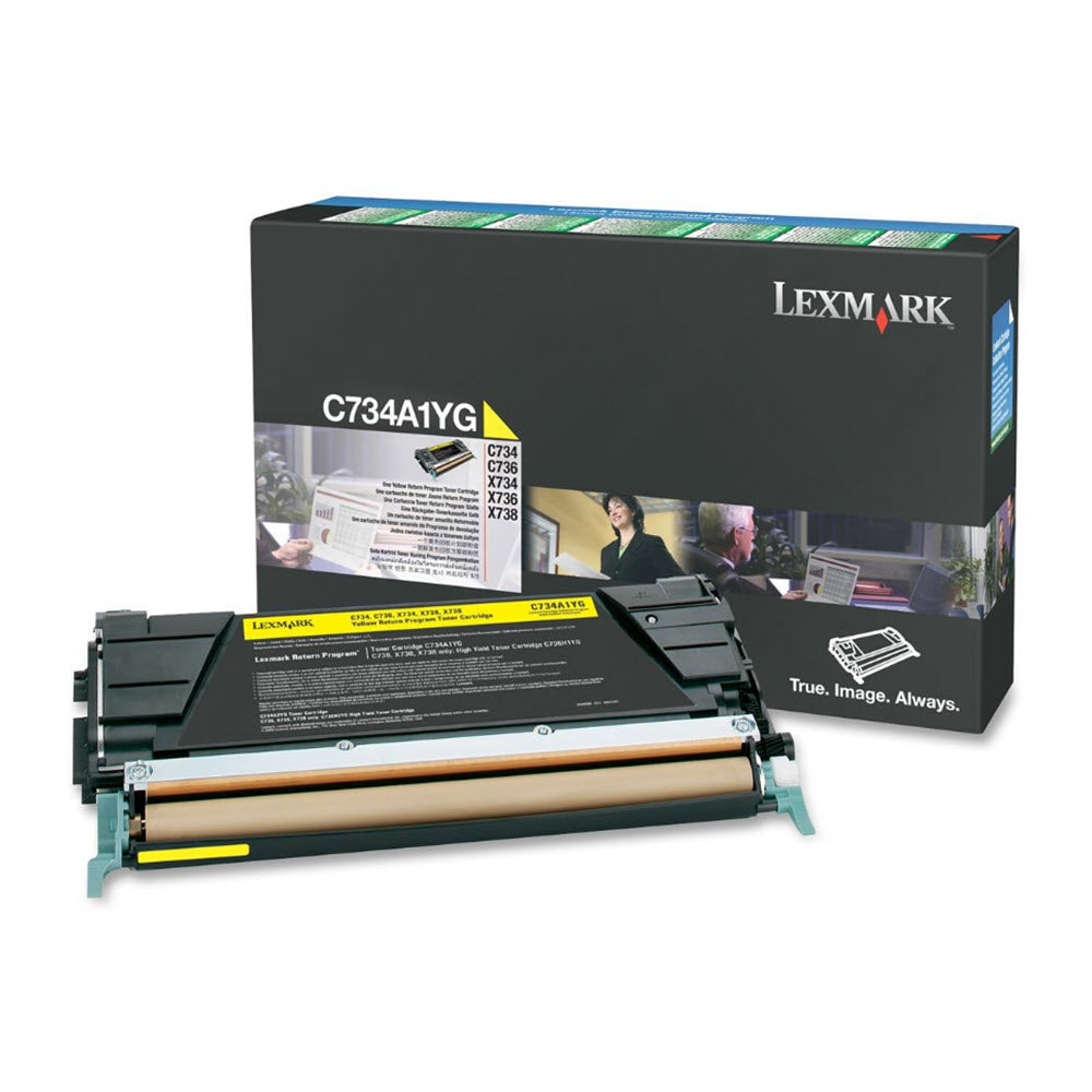 OEM Lexmark C734A1YG Yellow Laser Toner Cartridge (6,000 Pages)