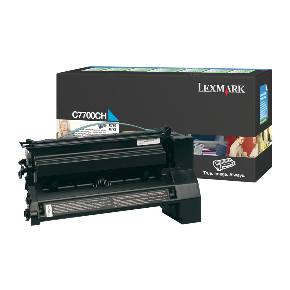 OEM Lexmark C7700CH High Yield Cyan Laser Toner Cartridge (10,000 Pages)