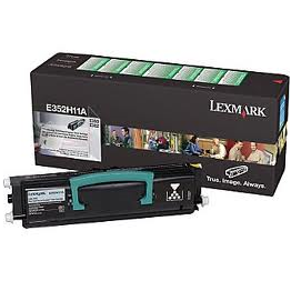 OEM Lexmark E352H11A Black High Yield Laser Toner Cartridge (9,000 Pages)
