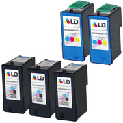 Set of 5 Remanufactured Dell MW175 Black and MW174 Color Ink Cartridges