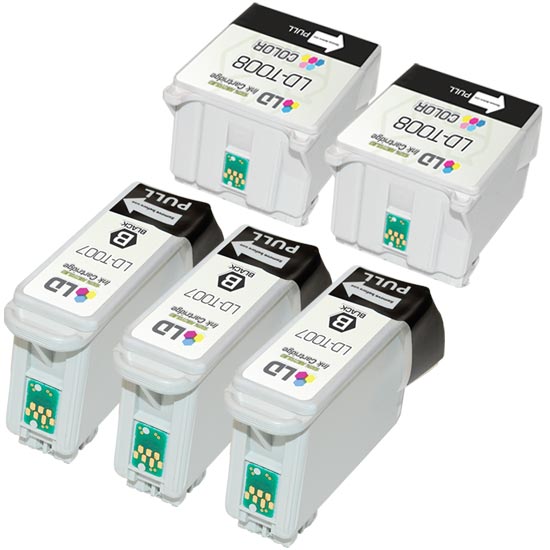 Set of 5 Remanufactured Epson T007/T008 Multi Ink Cartridges