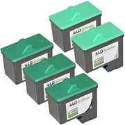 Set of 5 Remanufactured Dell T0529 Black and T0530 Color Ink Cartridges