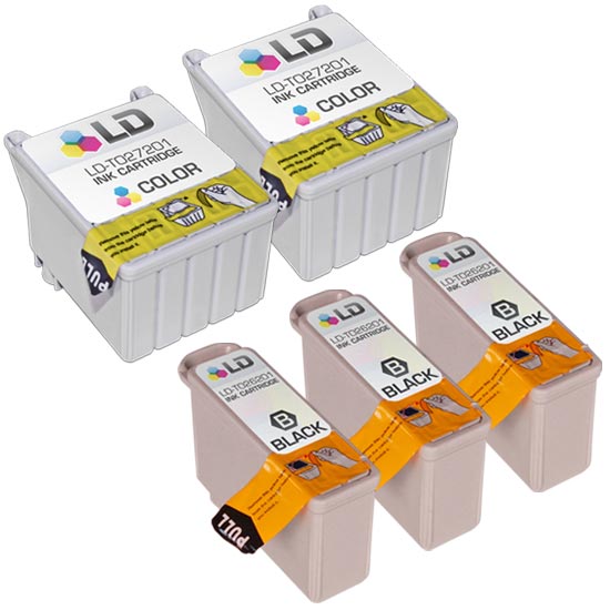 Set of 5 Remanufactured Epson T026/T027 Ink Cartridges (Multi Color)