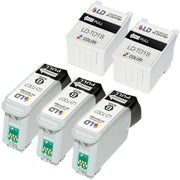 Set of 5 Remanufactured Epson T017201 and T018201 Multi Ink Cartridges