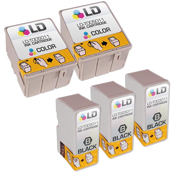Set of 5 Remanufactured Epson T003/T005 Ink Cartridges (Multi Color)