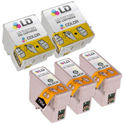 Set of 5 Compatible Epson T036120 Black and T037020 Color Ink Cartridges